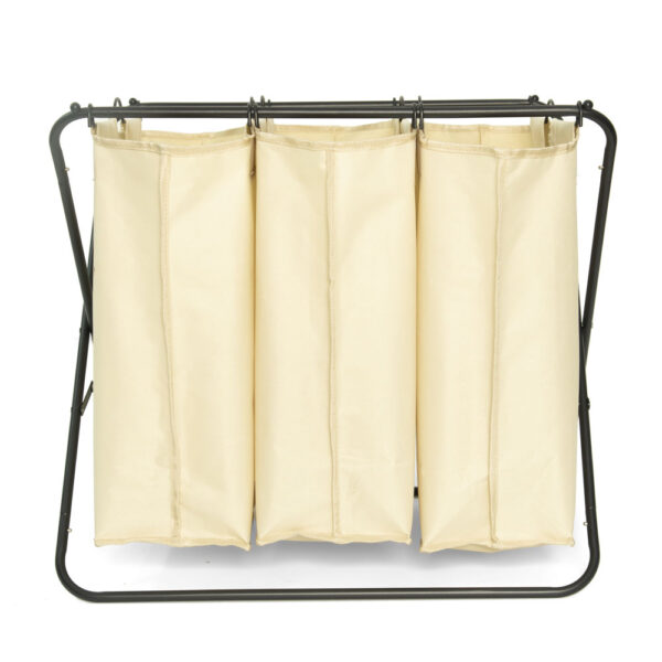 3-Section Collapsible Washing Laundry Basket Bag