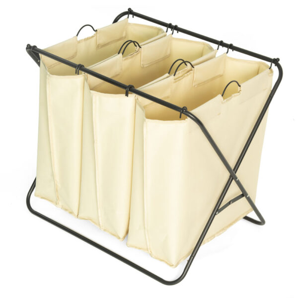 3-Section Collapsible Washing Laundry Basket Bag