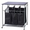 Laundry Baskets Laundry Trolley Laundry Sorter with Wooden Top