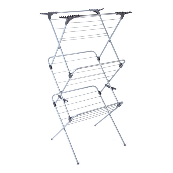 3 Tier Heavy Duty Clothes Airer with 4 Corner Hooks