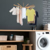 Wall Mounted Wood Clothes Drying Rack